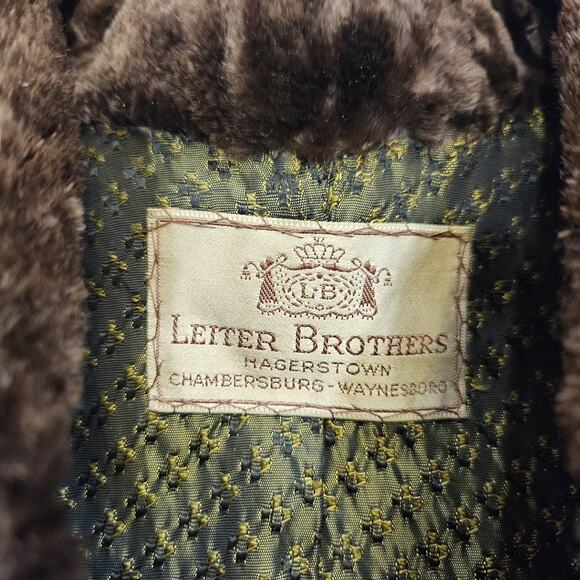 Vintage Long Fur Coat Women L Leither Brothers USA Made Brown Old Money Mov Wife - Picture 9 of 11